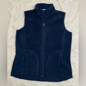 Women's Woolrich Fleece Blue Vest Zip up Sz M Medium